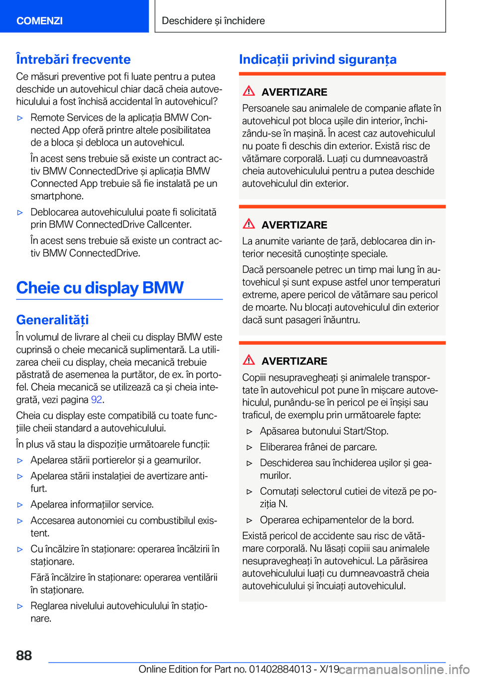BMW X7 2020  Ghiduri De Utilizare (in Romanian) �