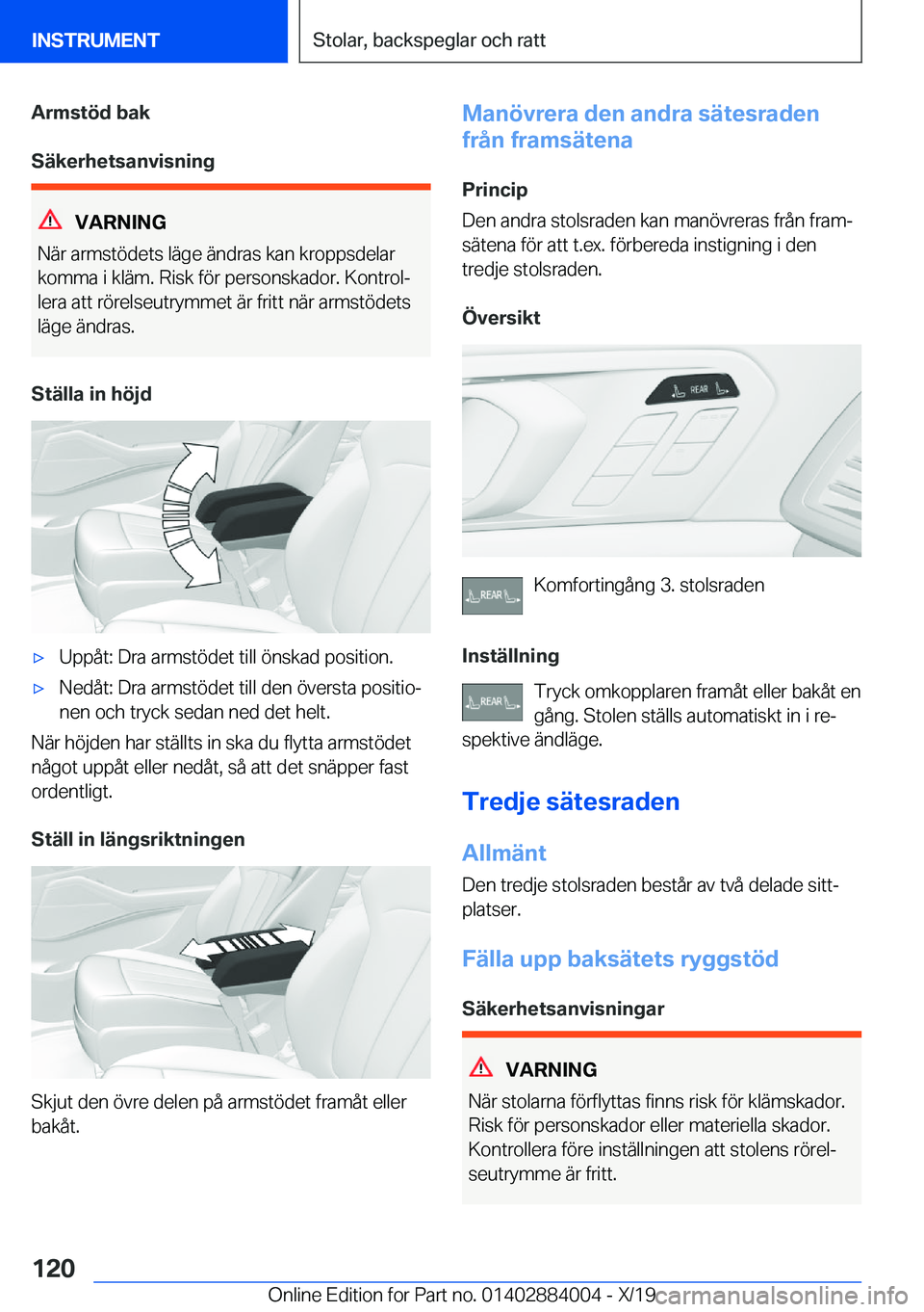 BMW X7 2020  InstruktionsbÖcker (in Swedish) �A�r�m�s�t�