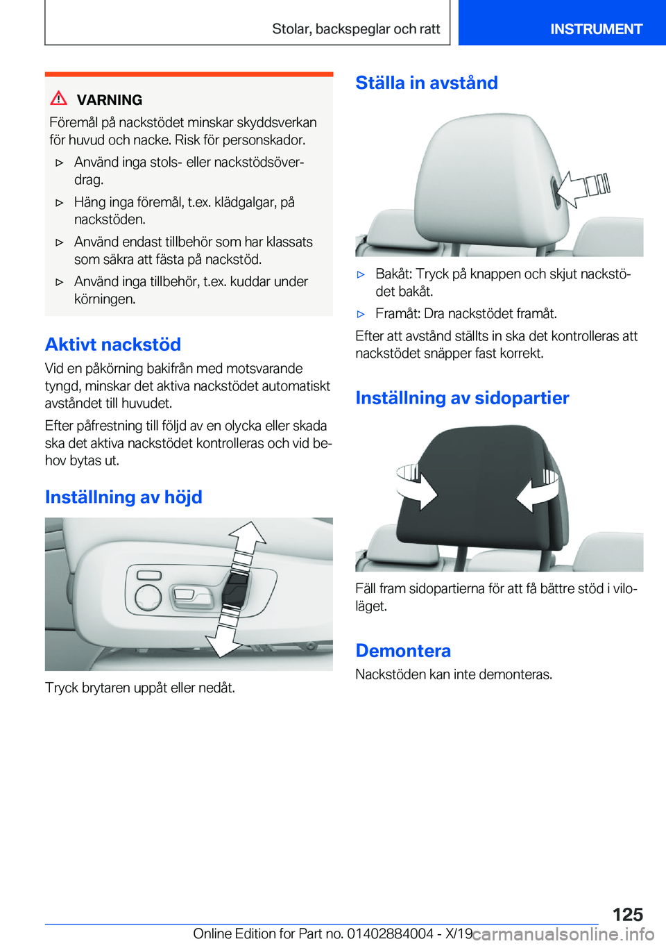 BMW X7 2020  InstruktionsbÖcker (in Swedish) �V�A�R�N�I�N�G
�F�