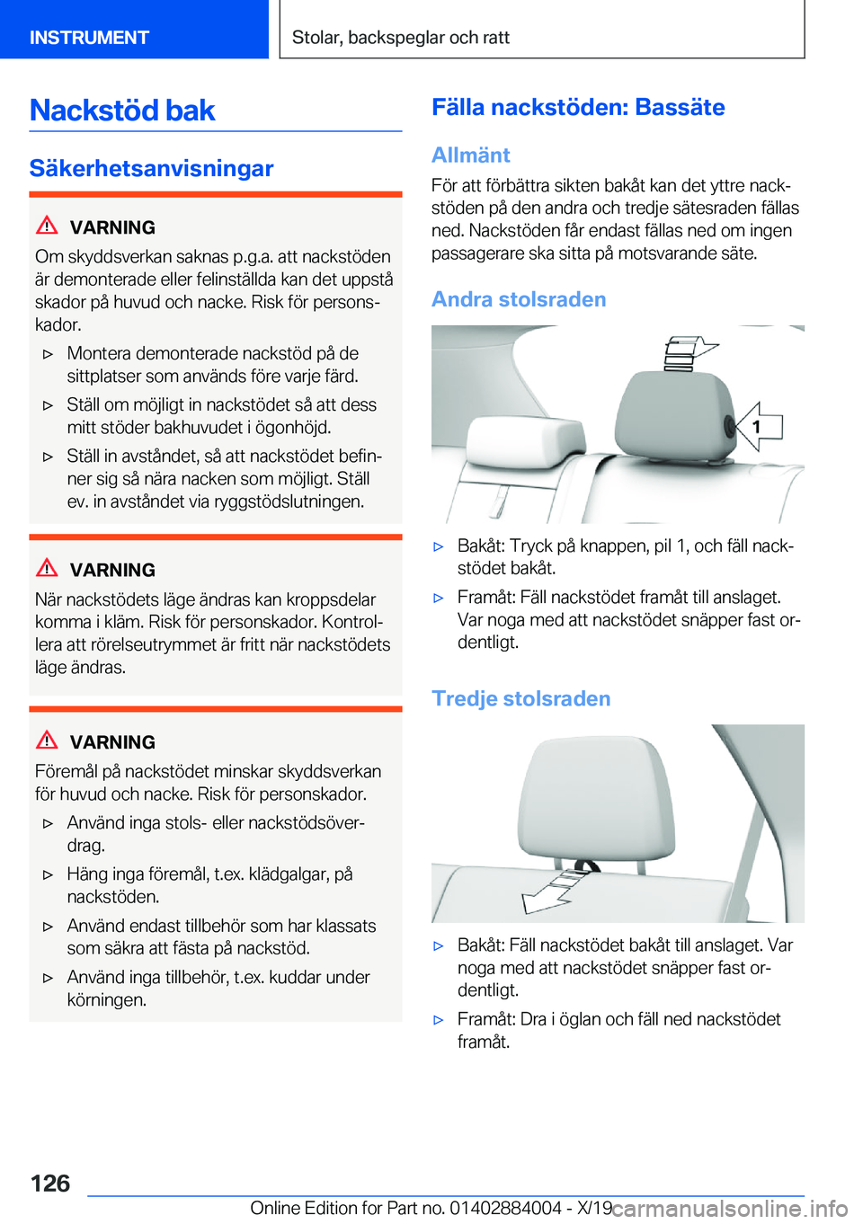 BMW X7 2020  InstruktionsbÖcker (in Swedish) �N�a�c�k�s�t�