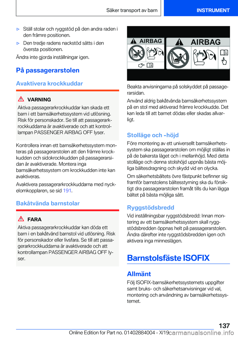 BMW X7 2020  InstruktionsbÖcker (in Swedish) 'x�S�t�ä�l�l��s�t�o�l�a�r��o�c�h��r�y�g�g�s�t�