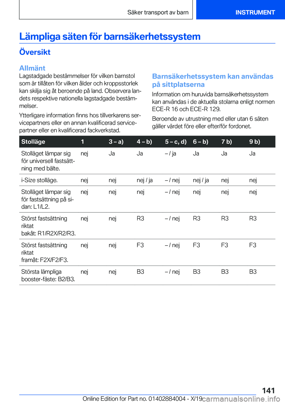BMW X7 2020  InstruktionsbÖcker (in Swedish) �L�ä�m�p�l�i�g�a��s�ä�t�e�n��f�