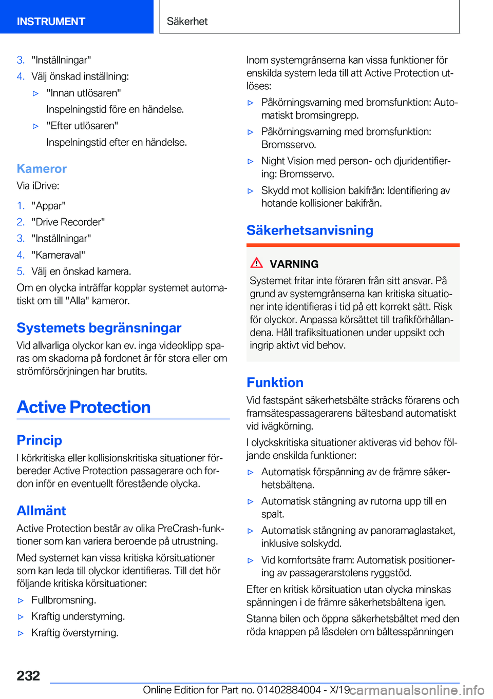 BMW X7 2020  InstruktionsbÖcker (in Swedish) �3�.��I�n�s�t�ä�l�l�n�i�n�g�a�r��4�.�V�ä�l�j��