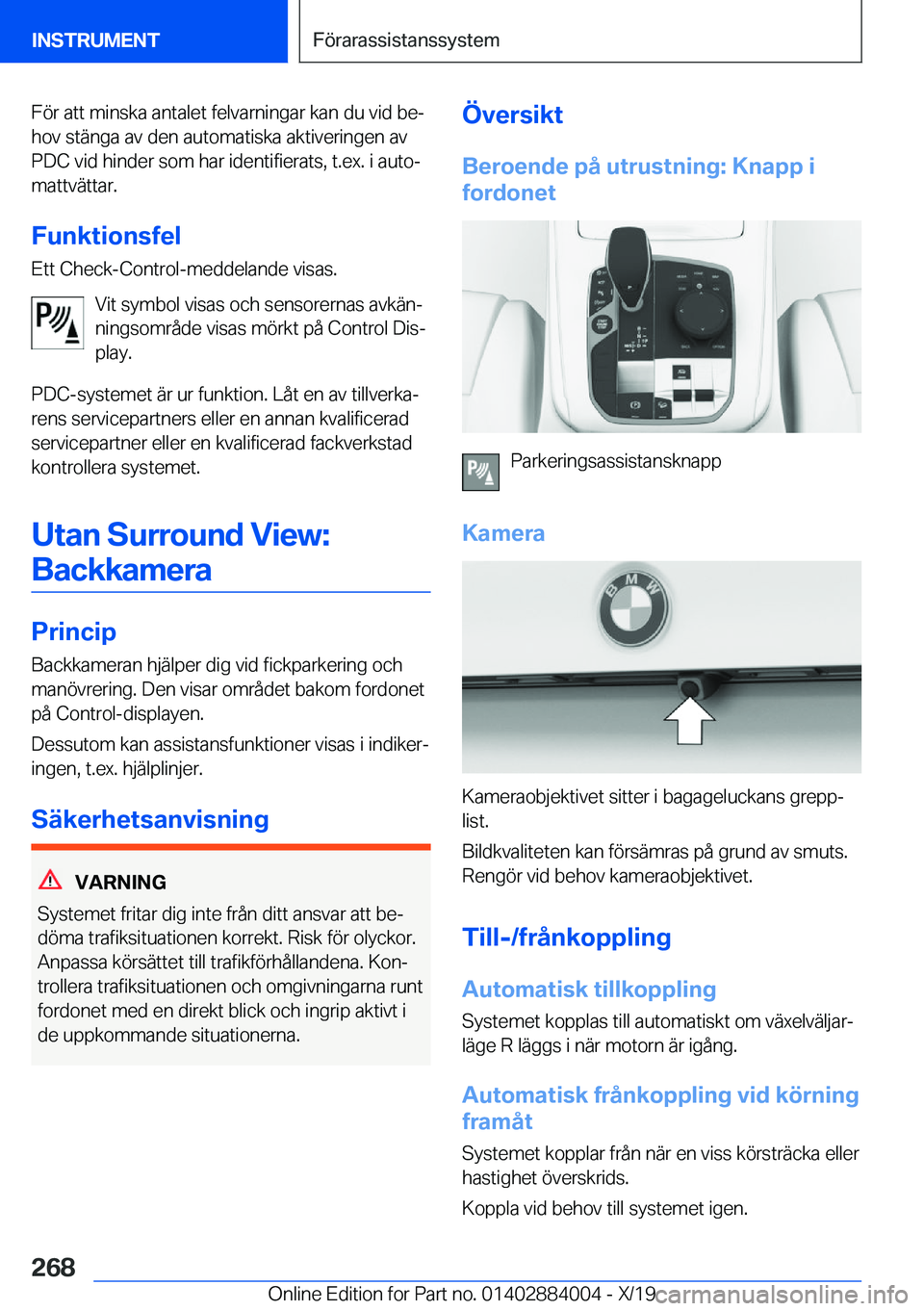 BMW X7 2020  InstruktionsbÖcker (in Swedish) �F�