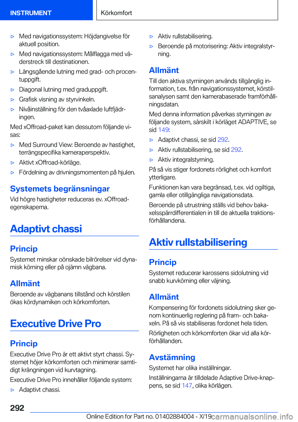 BMW X7 2020  InstruktionsbÖcker (in Swedish) 'x�M�e�d��n�a�v�i�g�a�t�i�o�n�s�s�y�s�t�e�m�:��H�