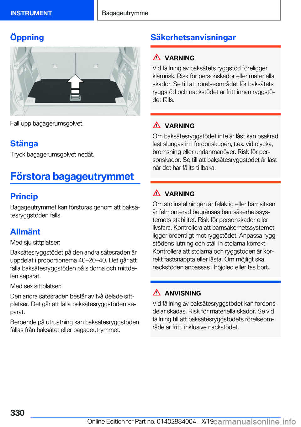 BMW X7 2020  InstruktionsbÖcker (in Swedish) �