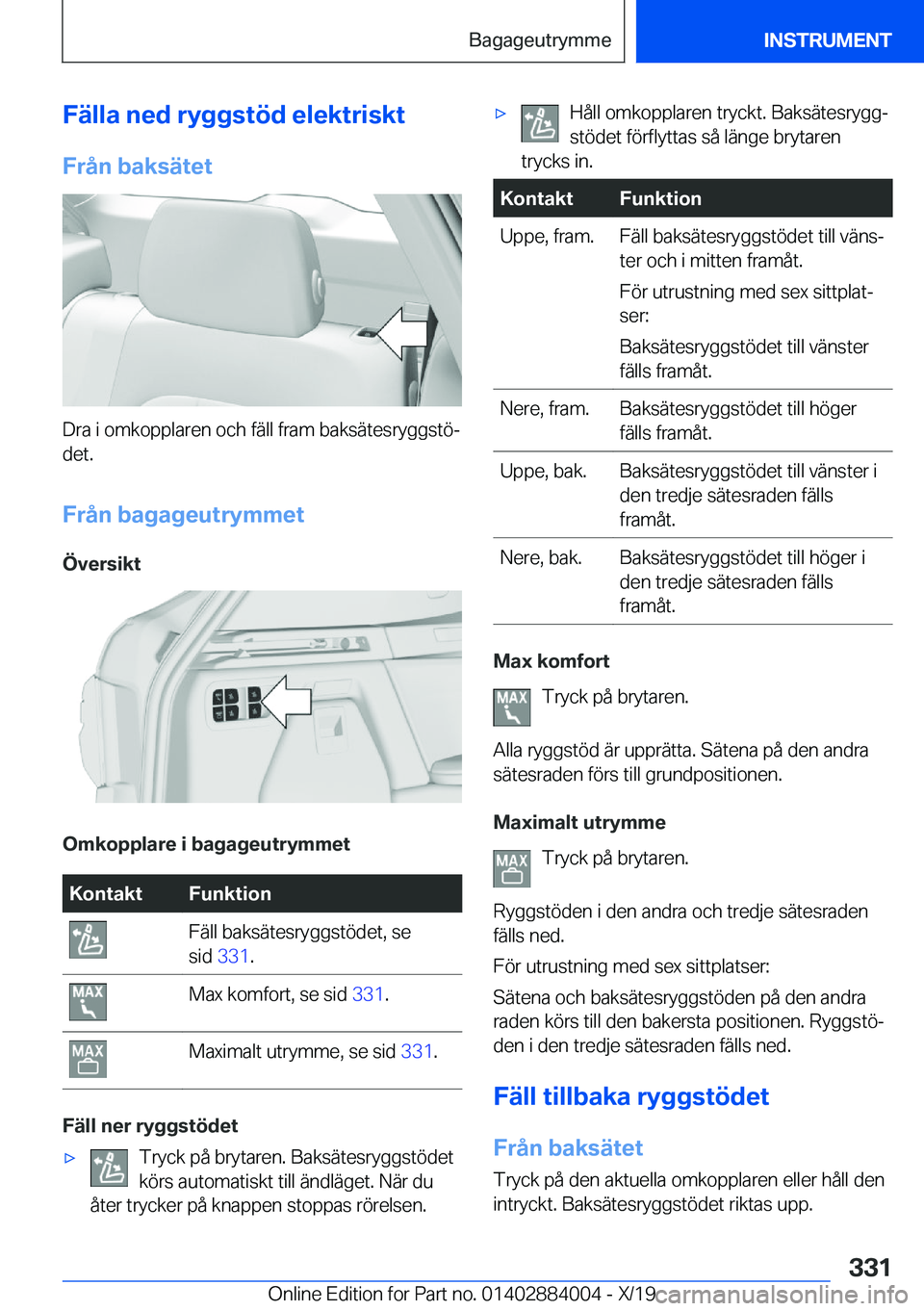 BMW X7 2020  InstruktionsbÖcker (in Swedish) �F�ä�l�l�a��n�e�d��r�y�g�g�s�t�