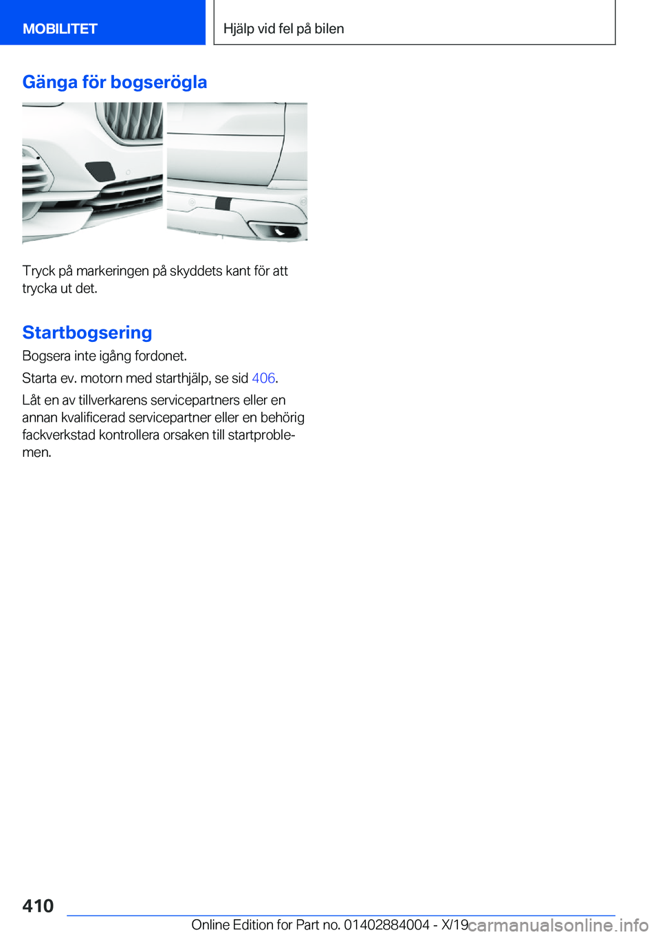 BMW X7 2020  InstruktionsbÖcker (in Swedish) �G�ä�n�g�a��f�
