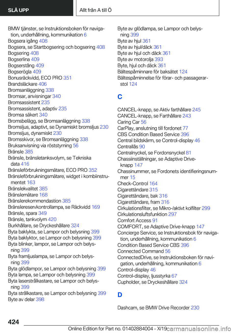 BMW X7 2020  InstruktionsbÖcker (in Swedish) �B�M�W��t�j�ä�n�s�t�e�r�,��s�e��I�n�s�t�r�u�k�t�i�o�n�s�b�o�k�e�n��f�