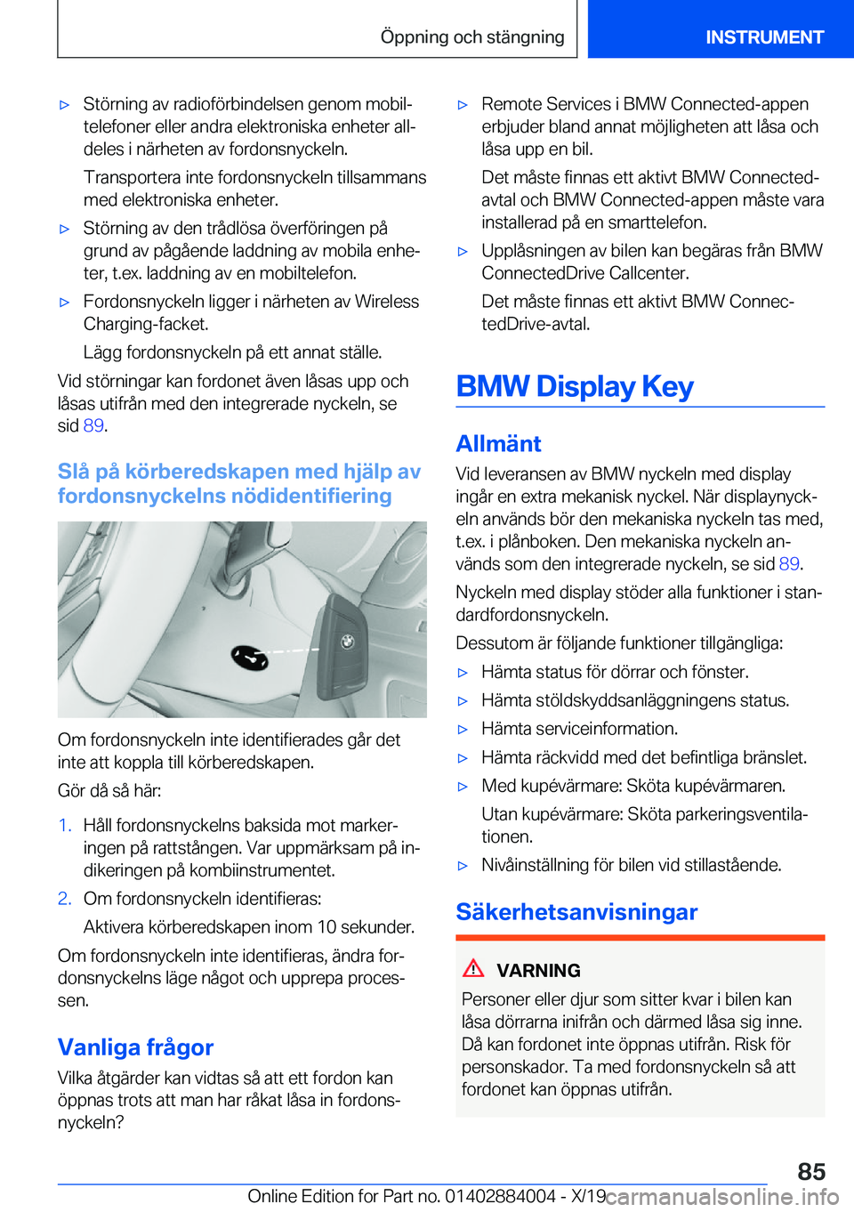 BMW X7 2020  InstruktionsbÖcker (in Swedish) 'x�S�t�