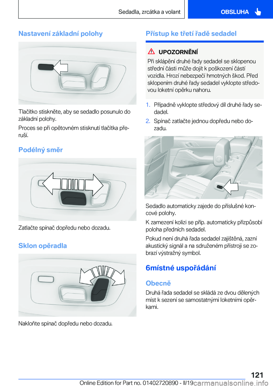 BMW X7 2019  Návod na použití (in Czech) �N�a�s�t�a�v�e�n�