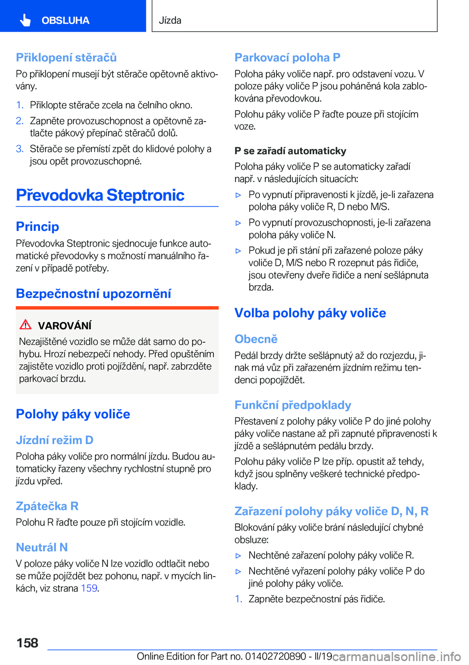 BMW X7 2019  Návod na použití (in Czech) �P�i�k�l�o�p�e�n�