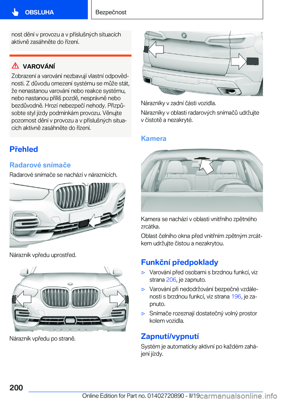 BMW X7 2019  Návod na použití (in Czech) �n�o�s�t��d�