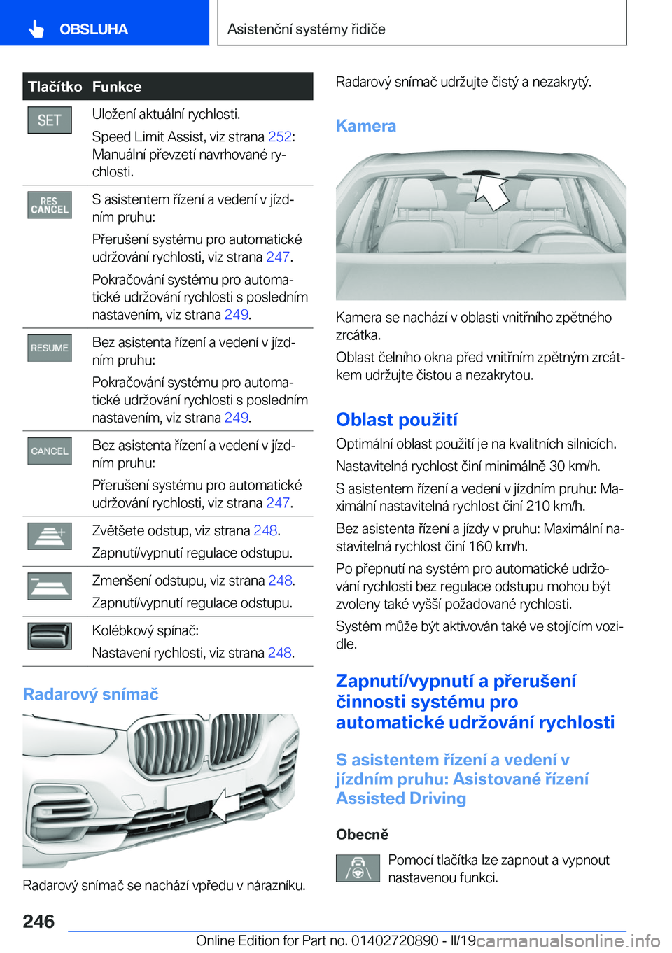 BMW X7 2019  Návod na použití (in Czech) �T�l�a�č�