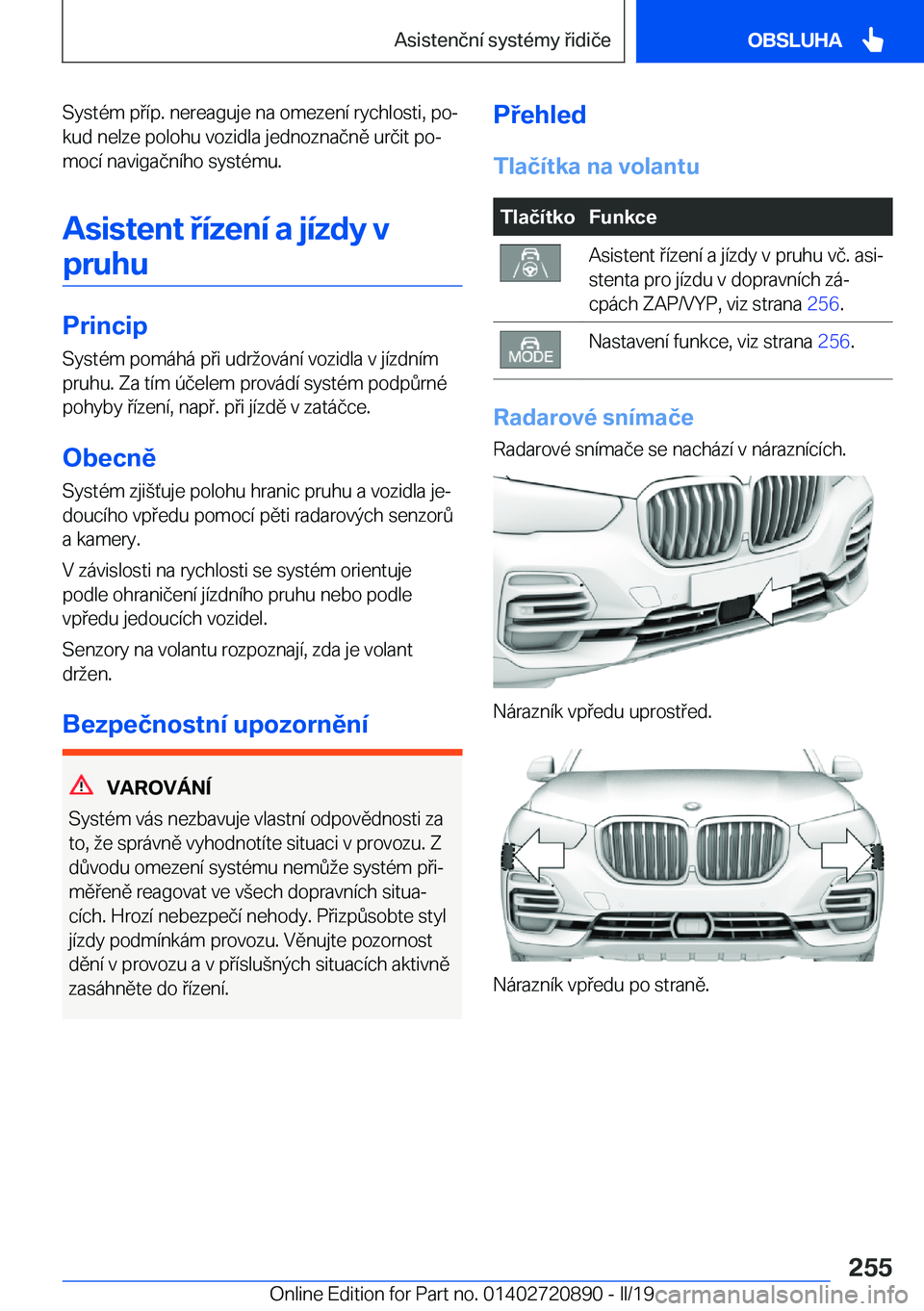 BMW X7 2019  Návod na použití (in Czech) �S�y�s�t�