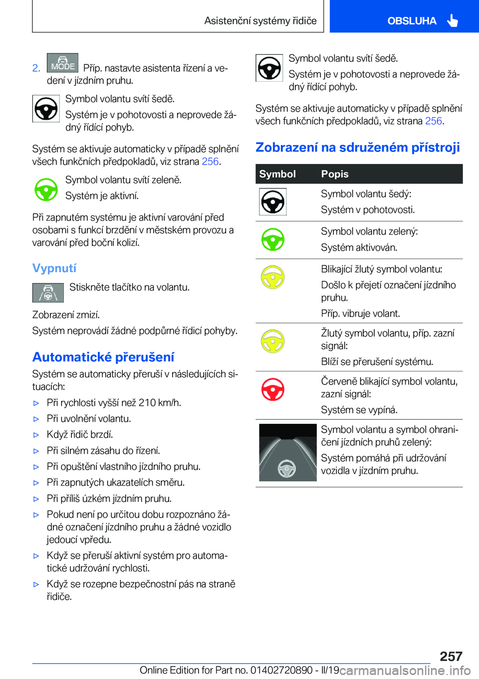 BMW X7 2019  Návod na použití (in Czech) �2�.���P�