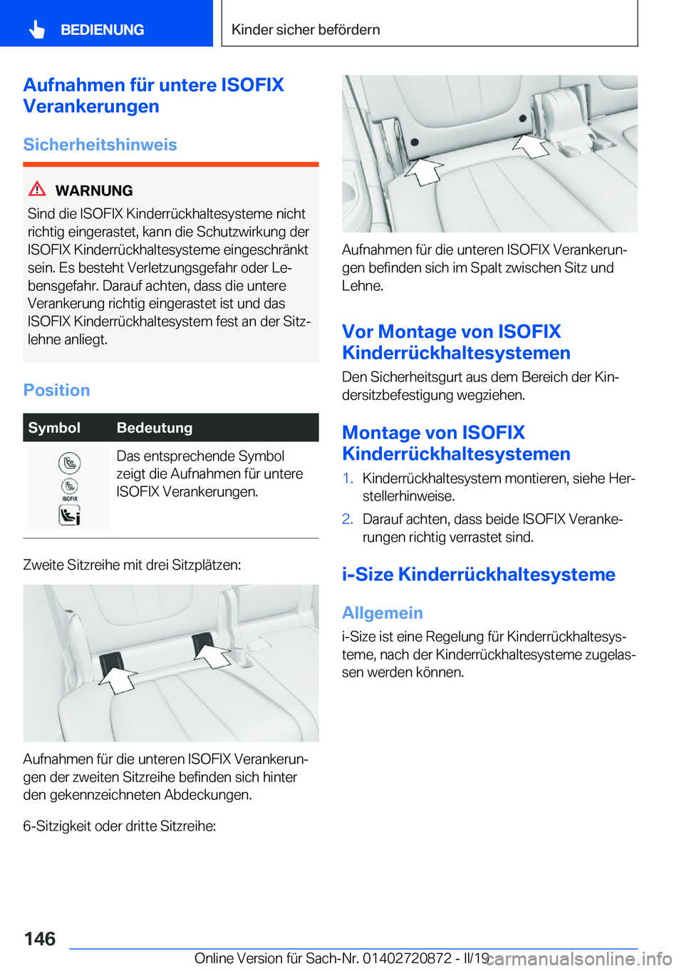 BMW X7 2019  Betriebsanleitungen (in German) �A�u�f�n�a�h�m�e�n��f�