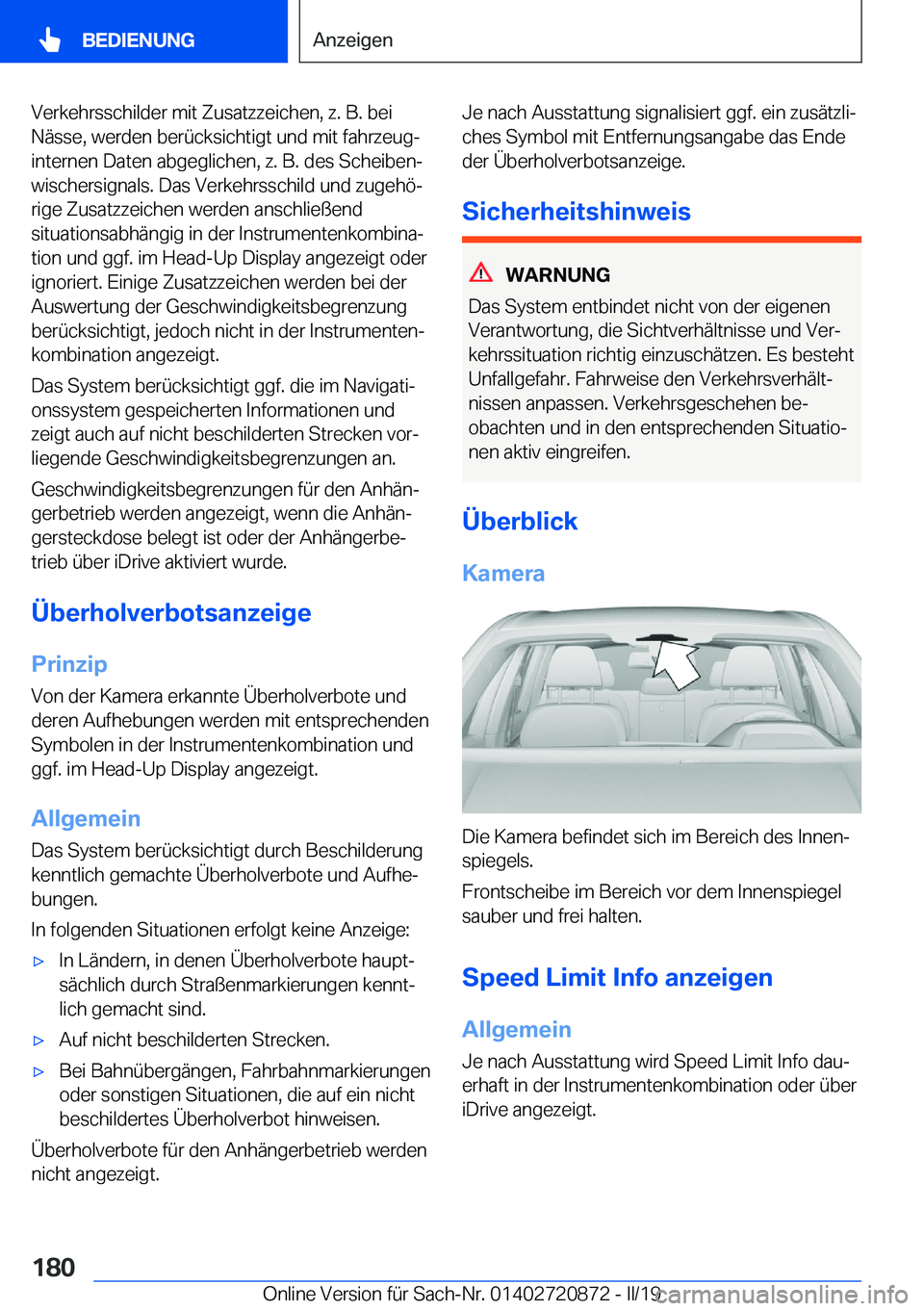 BMW X7 2019  Betriebsanleitungen (in German) �V�e�r�k�e�h�r�s�s�c�h�i�l�d�e�r��m�i�t��Z�u�s�a�t�z�z�e�i�c�h�e�n�,��z�.��B�.��b�e�i�N�