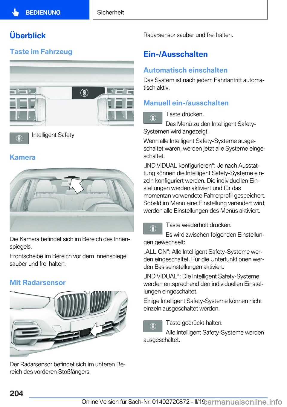 BMW X7 2019  Betriebsanleitungen (in German) �