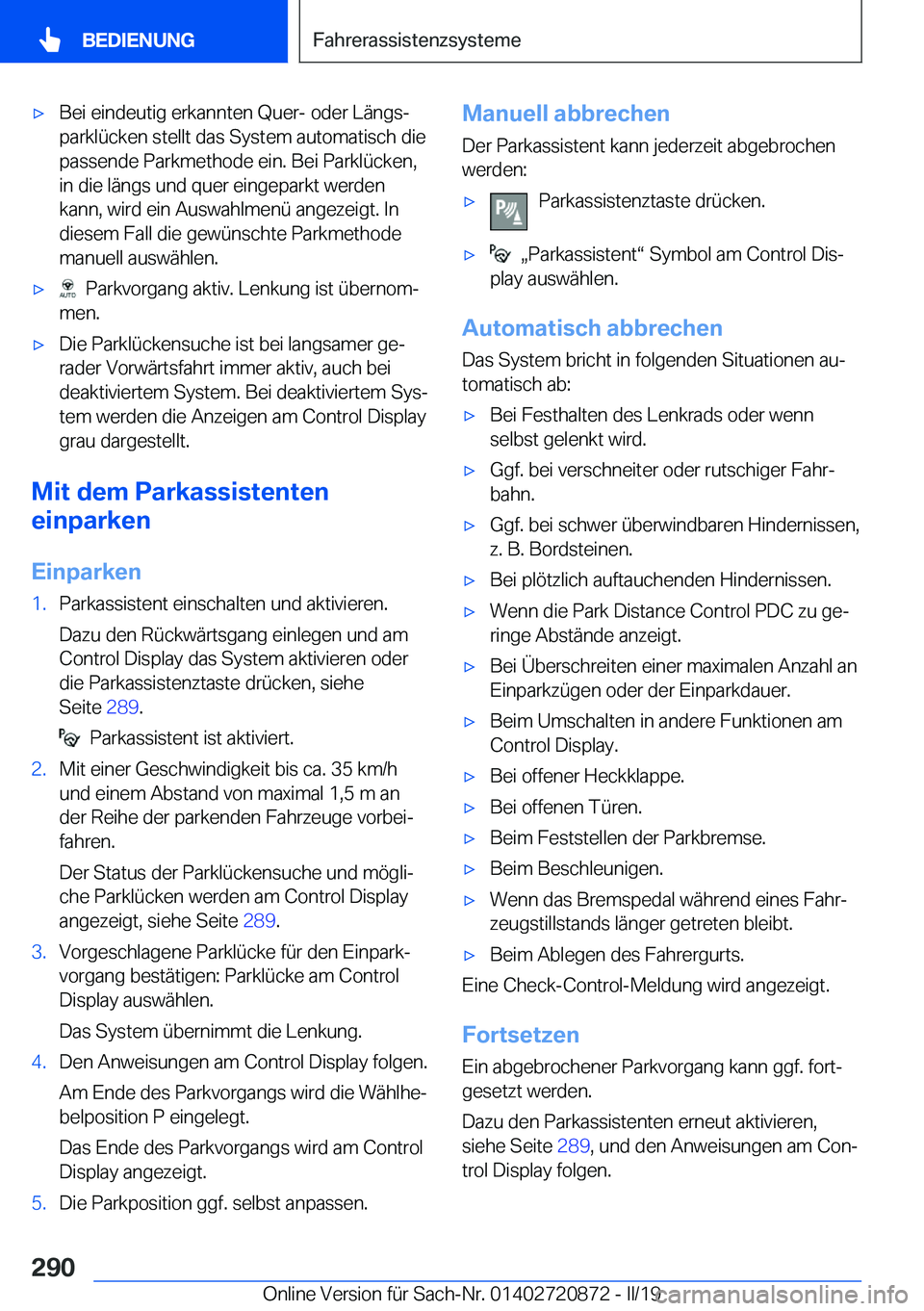 BMW X7 2019  Betriebsanleitungen (in German) x�B�e�i��e�i�n�d�e�u�t�i�g��e�r�k�a�n�n�t�e�n��Q�u�e�r�-��o�d�e�r��L�