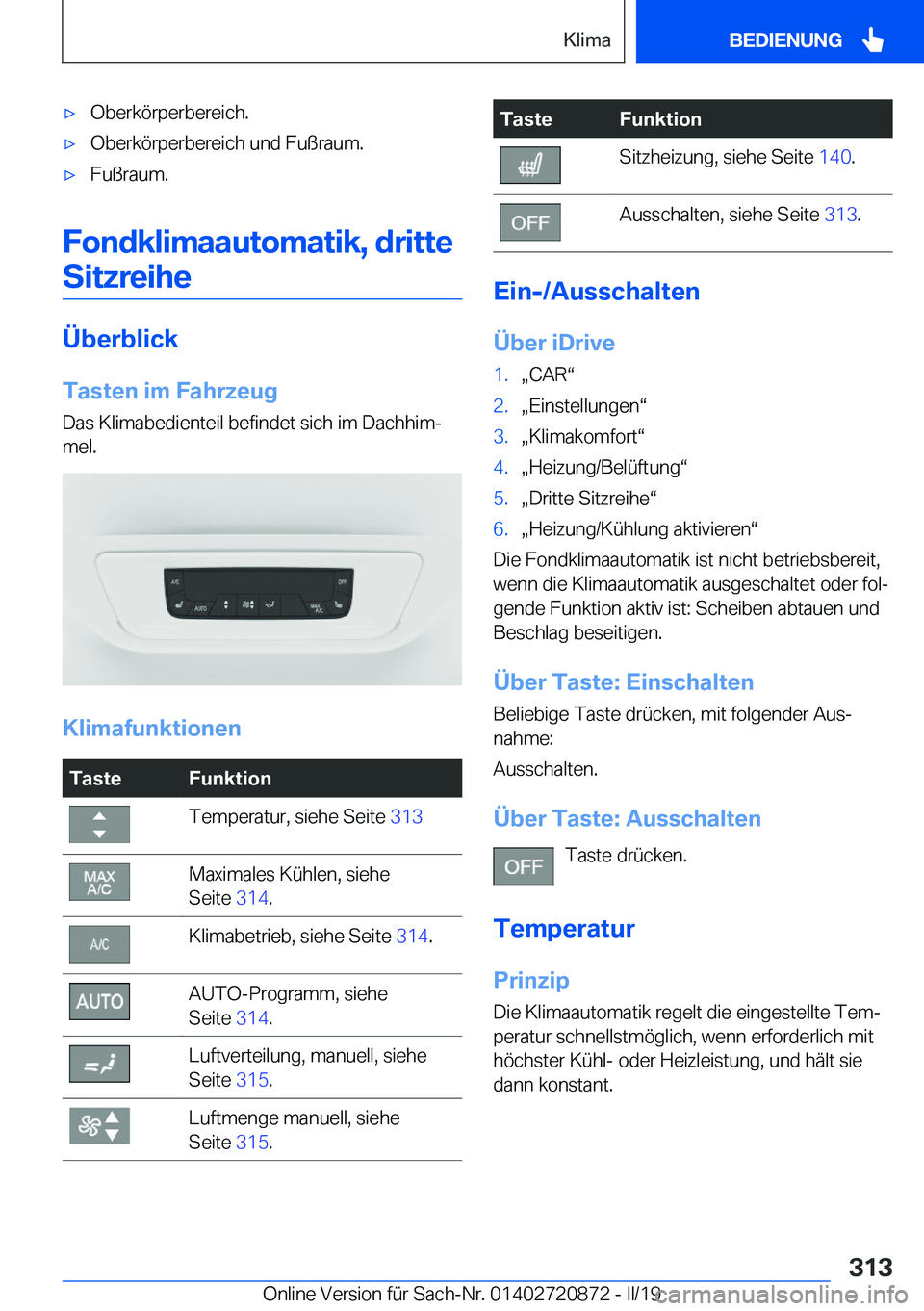 BMW X7 2019  Betriebsanleitungen (in German) x�O�b�e�r�k�