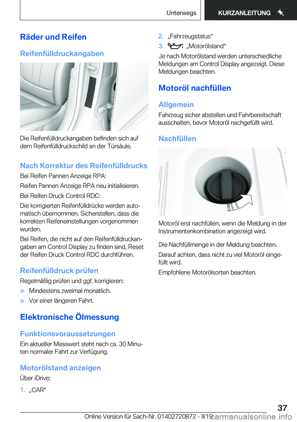BMW X7 2019  Betriebsanleitungen (in German) �R�