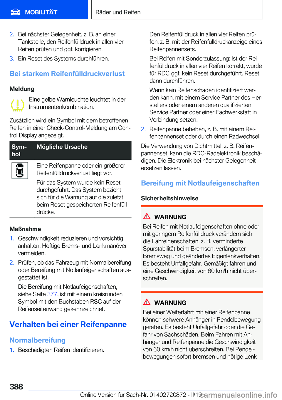 BMW X7 2019  Betriebsanleitungen (in German) �2�.�B�e�i��n�