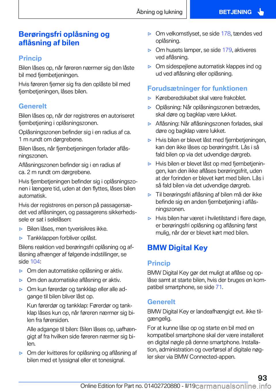 BMW X7 2019  InstruktionsbØger (in Danish) �B�e�r�
