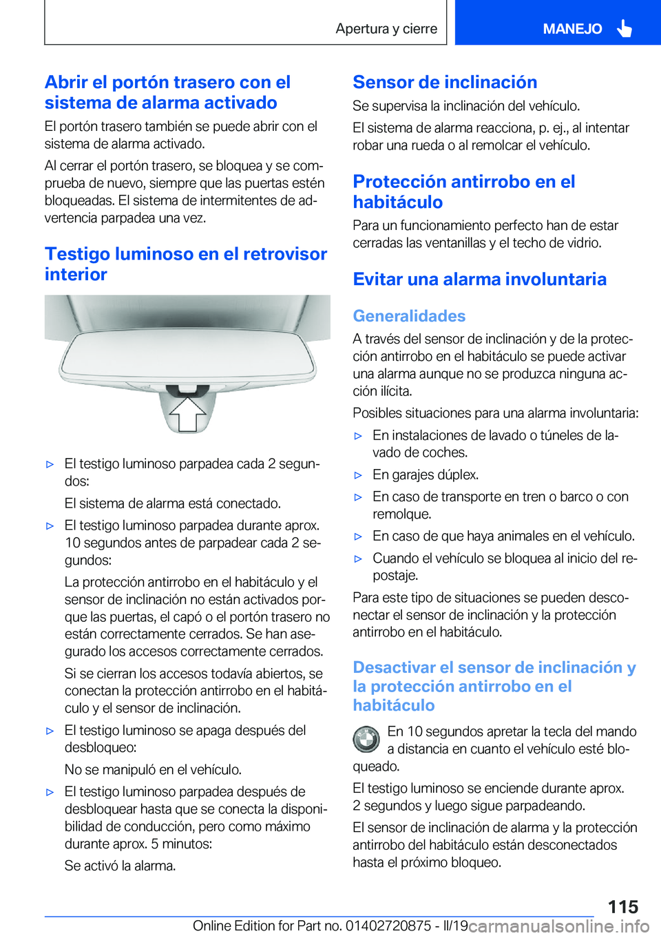 BMW X7 2019  Manuales de Empleo (in Spanish) �A�b�r�i�r��e�l��p�o�r�t�