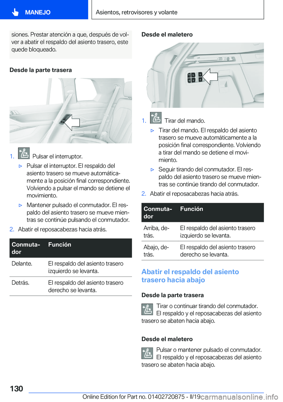 BMW X7 2019  Manuales de Empleo (in Spanish) �s�i�o�n�e�s�.��P�r�e�s�t�a�r��a�t�e�n�c�i�