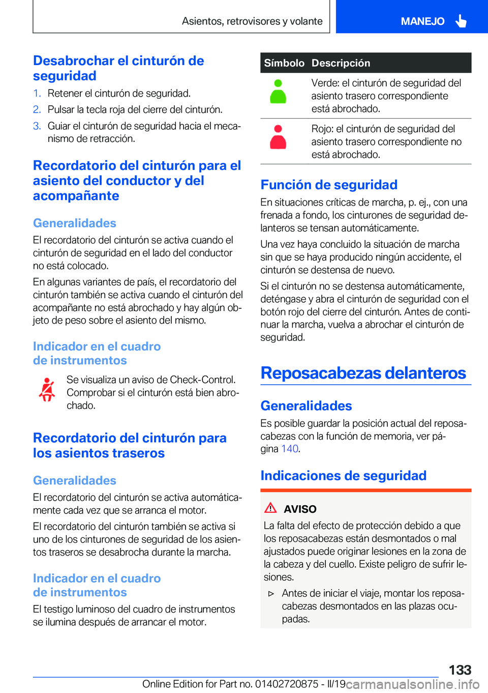 BMW X7 2019  Manuales de Empleo (in Spanish) �D�e�s�a�b�r�o�c�h�a�r��e�l��c�i�n�t�u�r�