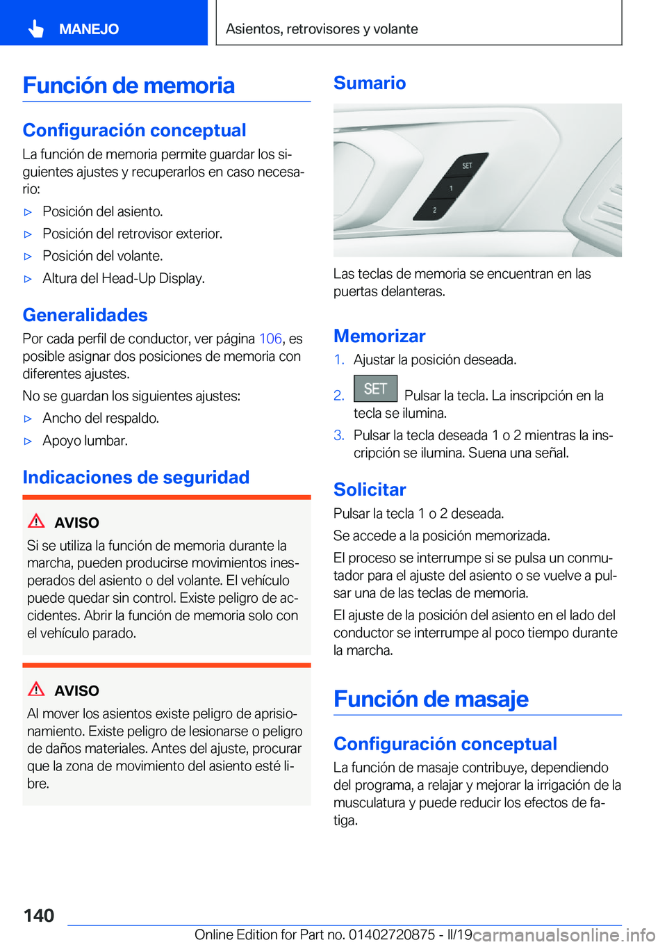 BMW X7 2019  Manuales de Empleo (in Spanish) �F�u�n�c�i�