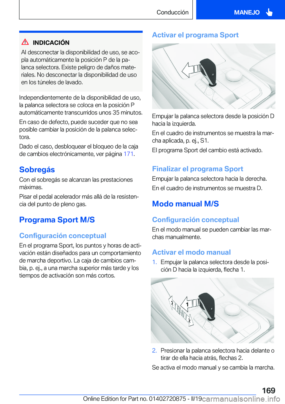 BMW X7 2019  Manuales de Empleo (in Spanish) �I�N�D�I�C�A�C�I�