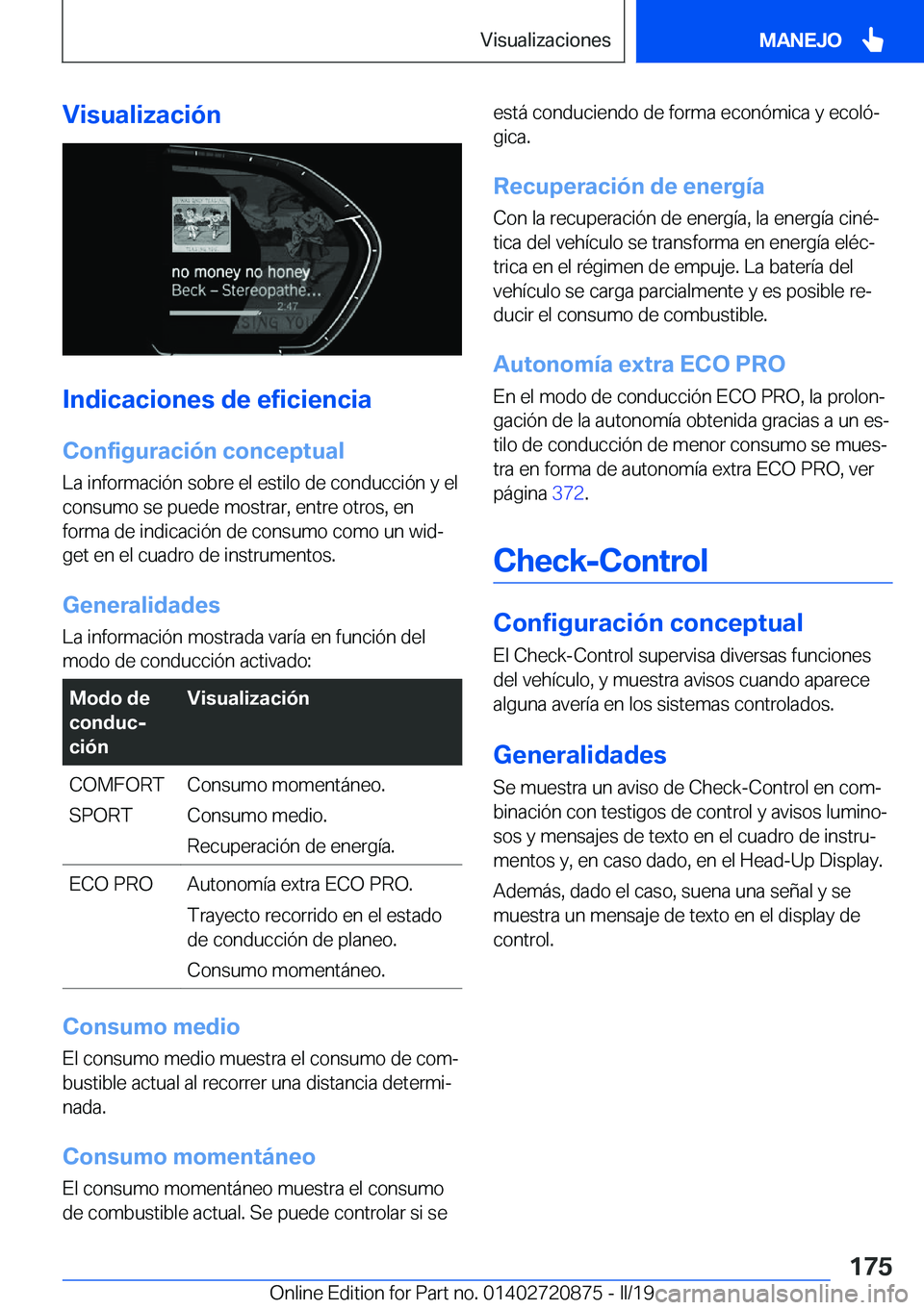 BMW X7 2019  Manuales de Empleo (in Spanish) �V�i�s�u�a�l�i�z�a�c�i�