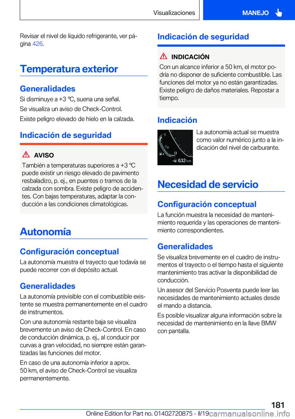 BMW X7 2019  Manuales de Empleo (in Spanish) �R�e�v�i�s�a�r��e�l��n�i�v�e�l��d�e��l�