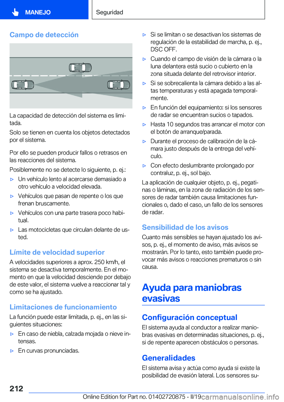 BMW X7 2019  Manuales de Empleo (in Spanish) �C�a�m�p�o��d�e��d�e�t�e�c�c�i�