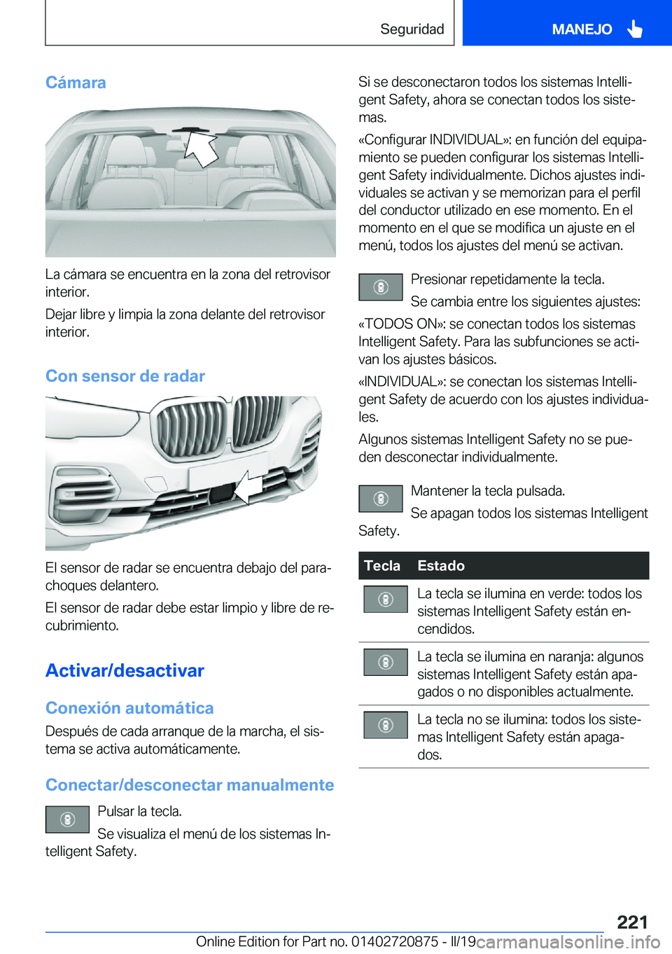 BMW X7 2019  Manuales de Empleo (in Spanish) �C�