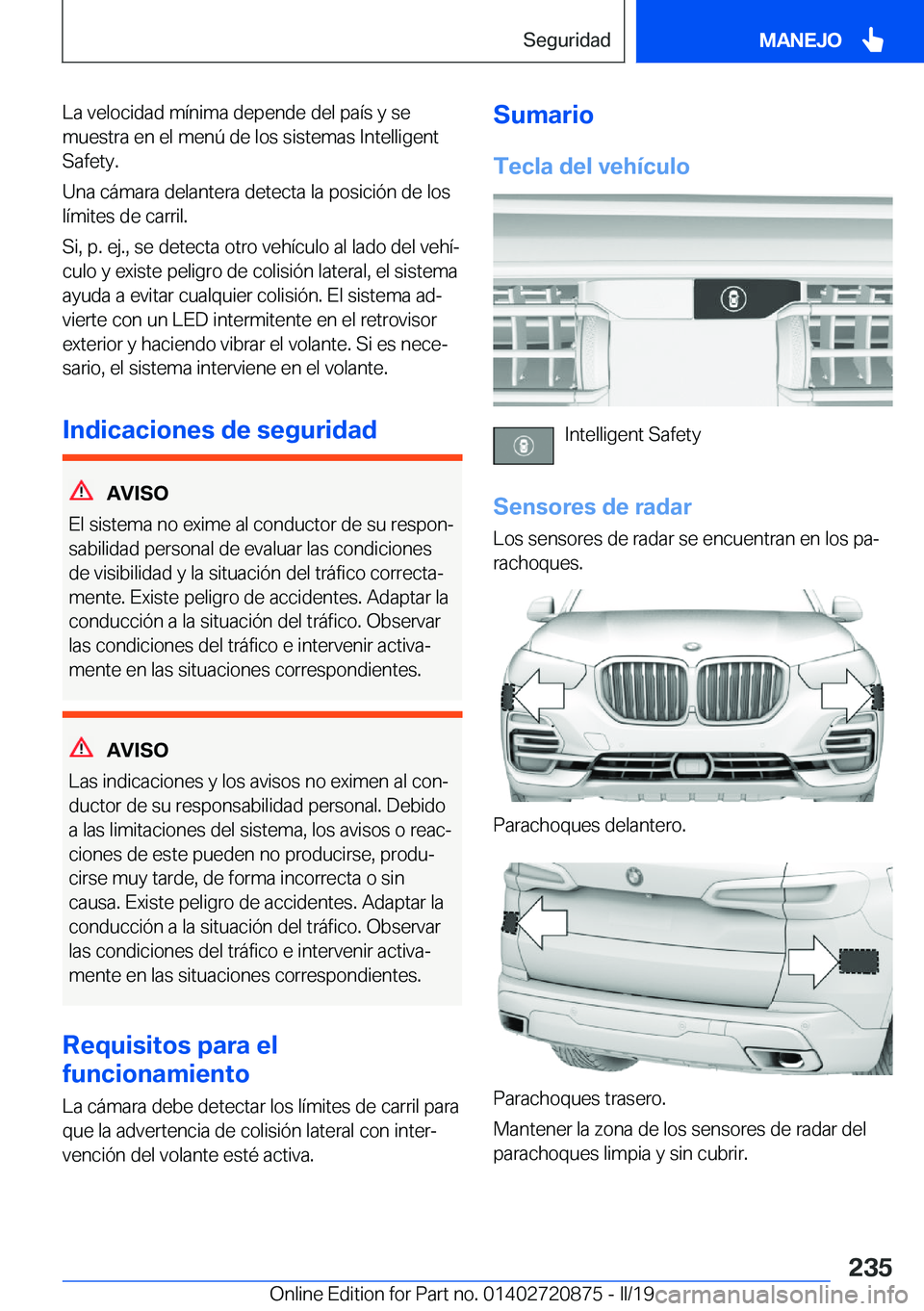 BMW X7 2019  Manuales de Empleo (in Spanish) �L�a��v�e�l�o�c�i�d�a�d��m�