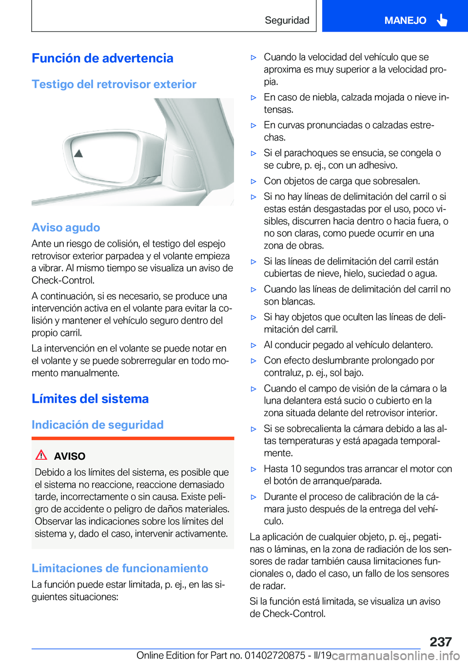 BMW X7 2019  Manuales de Empleo (in Spanish) �F�u�n�c�i�