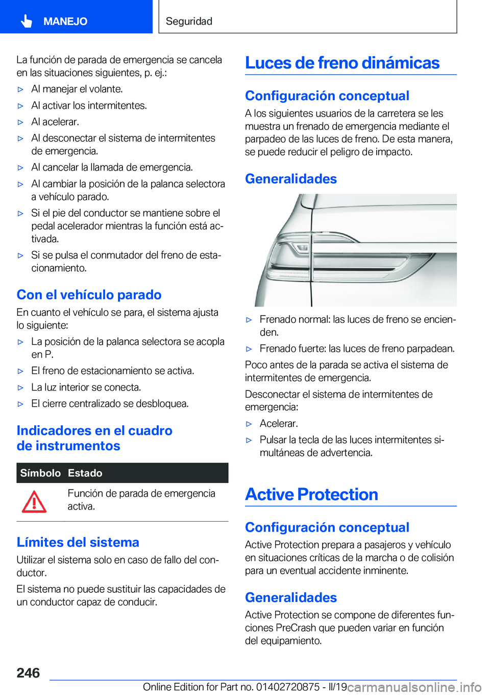 BMW X7 2019  Manuales de Empleo (in Spanish) �L�a��f�u�n�c�i�