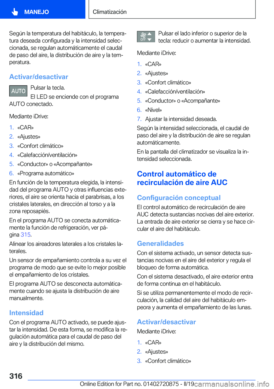 BMW X7 2019  Manuales de Empleo (in Spanish) �S�e�g�
