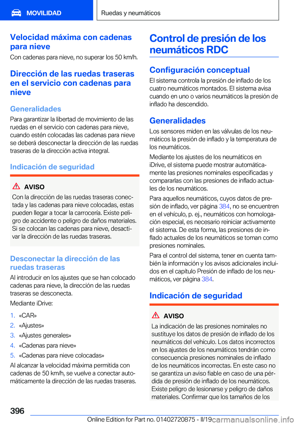 BMW X7 2019  Manuales de Empleo (in Spanish) �V�e�l�o�c�i�d�a�d��m�