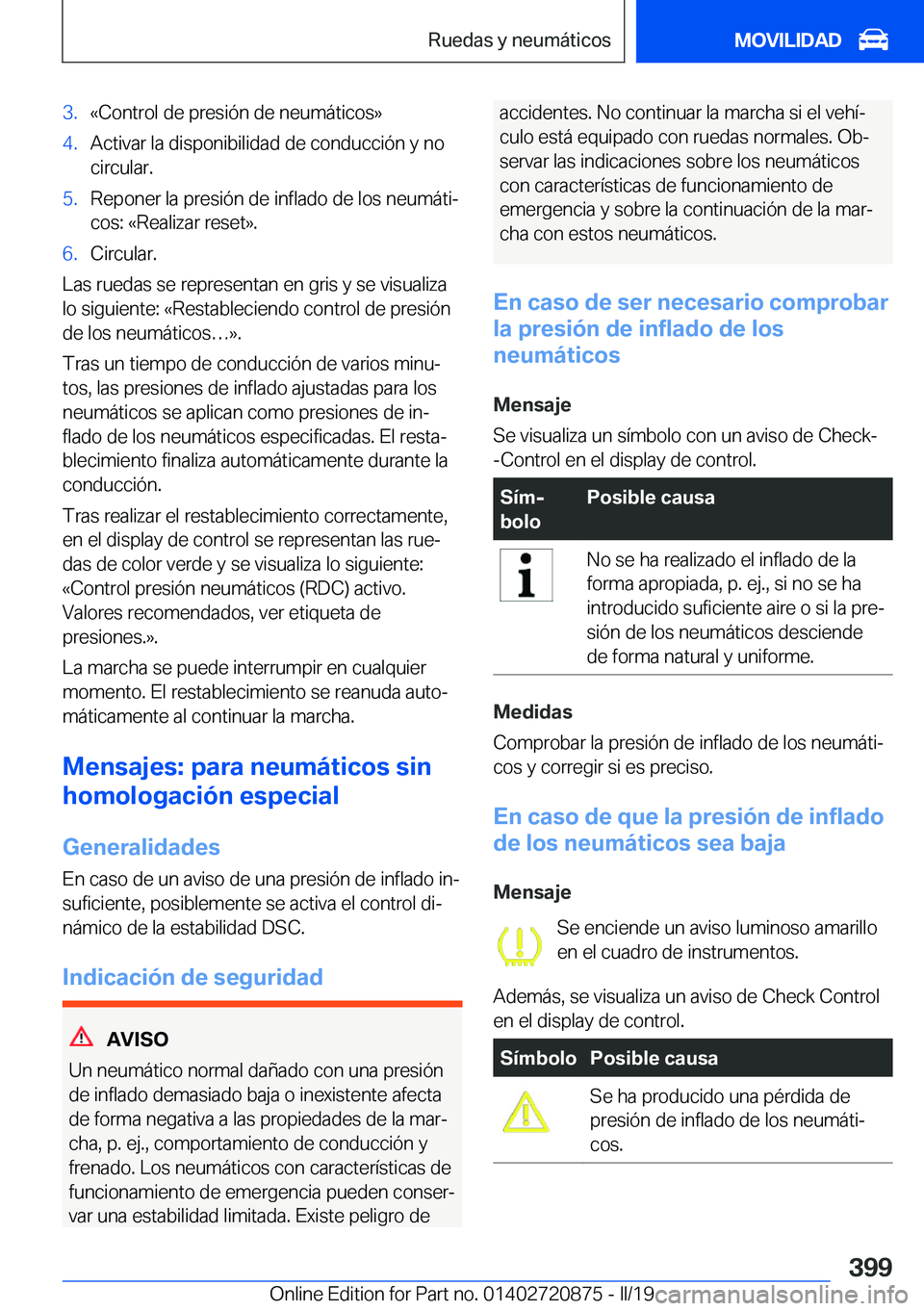 BMW X7 2019  Manuales de Empleo (in Spanish) �3�.�«�C�o�n�t�r�o�l��d�e��p�r�e�s�i�
