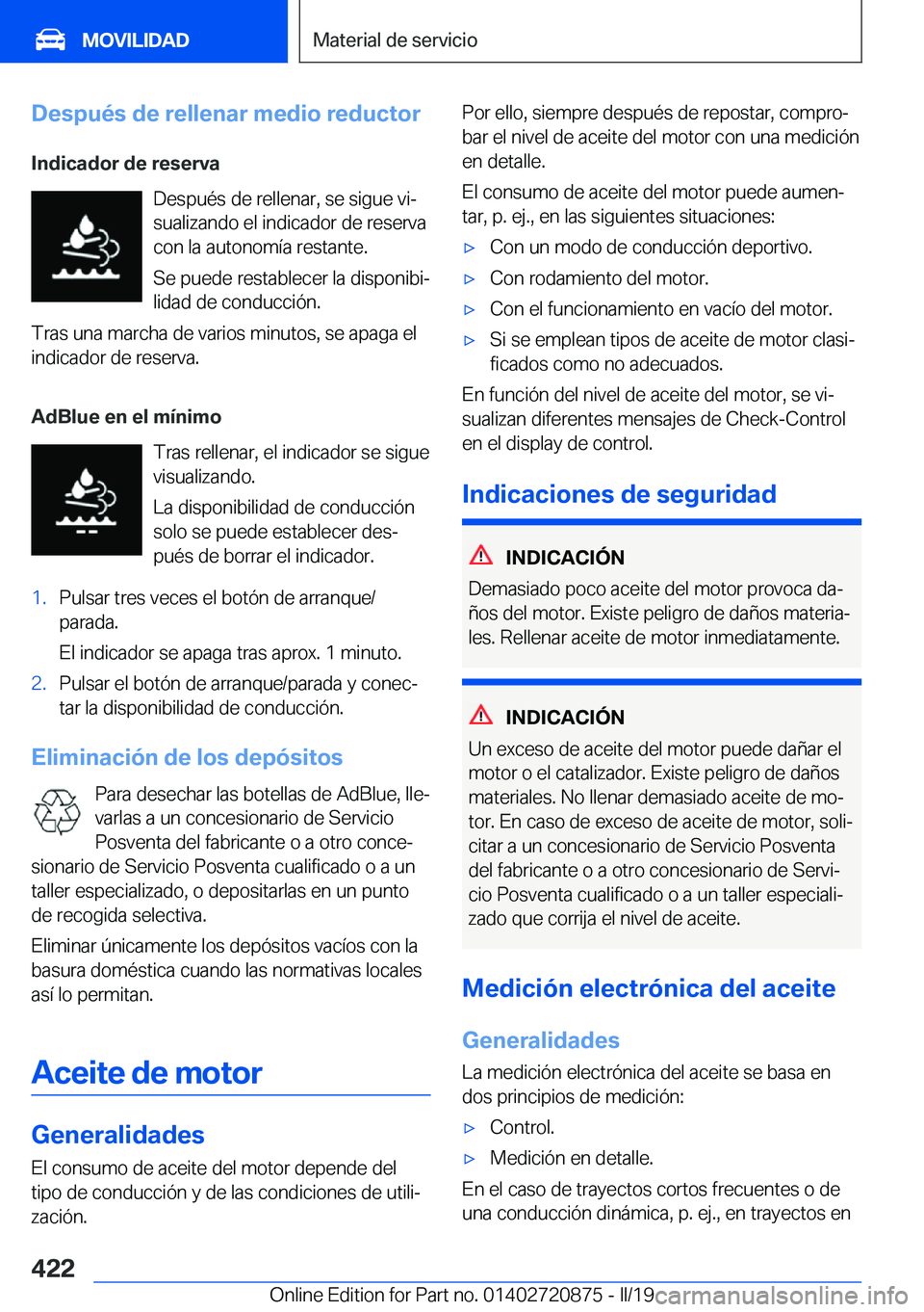 BMW X7 2019  Manuales de Empleo (in Spanish) �D�e�s�p�u�