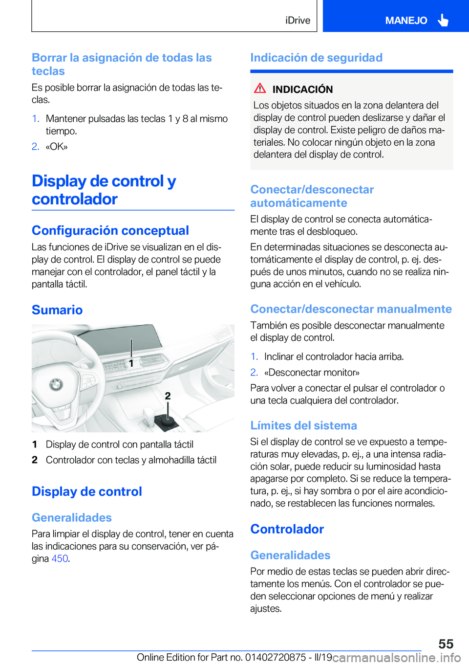 BMW X7 2019  Manuales de Empleo (in Spanish) �B�o�r�r�a�r��l�a��a�s�i�g�n�a�c�i�