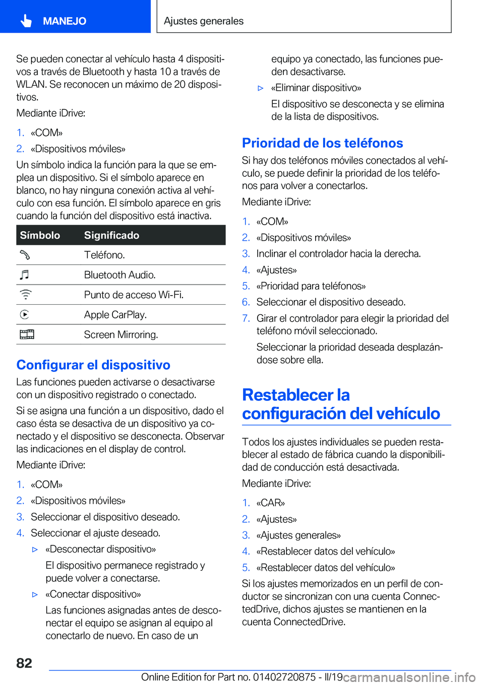 BMW X7 2019  Manuales de Empleo (in Spanish) �S�e��p�u�e�d�e�n��c�o�n�e�c�t�a�r��a�l��v�e�h�