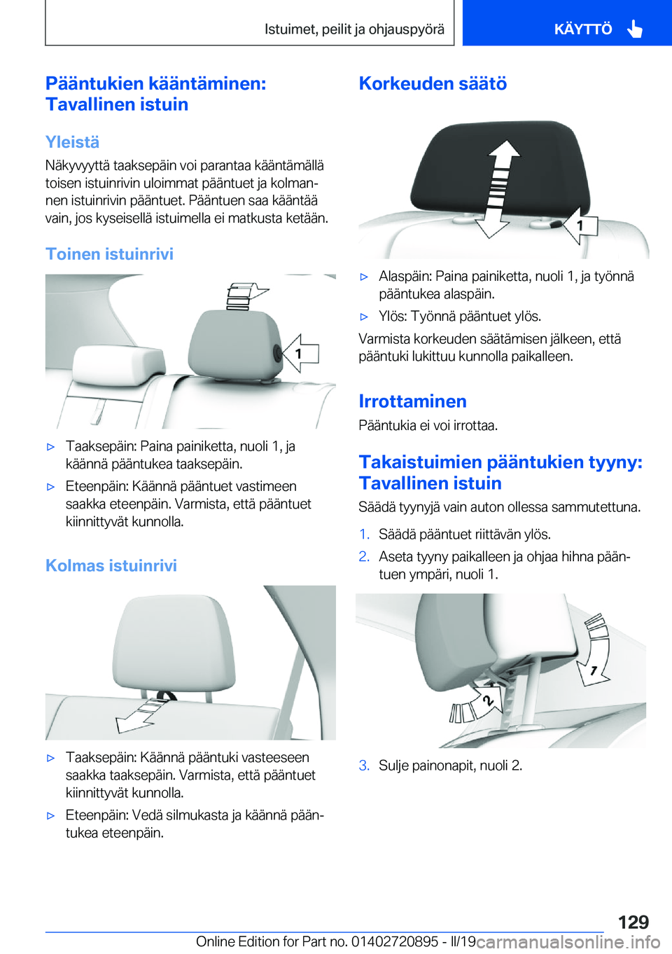BMW X7 2019  Omistajan Käsikirja (in Finnish) �P�