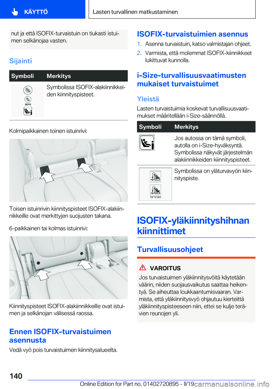 BMW X7 2019  Omistajan Käsikirja (in Finnish) �n�u�t��j�a��e�t�t�