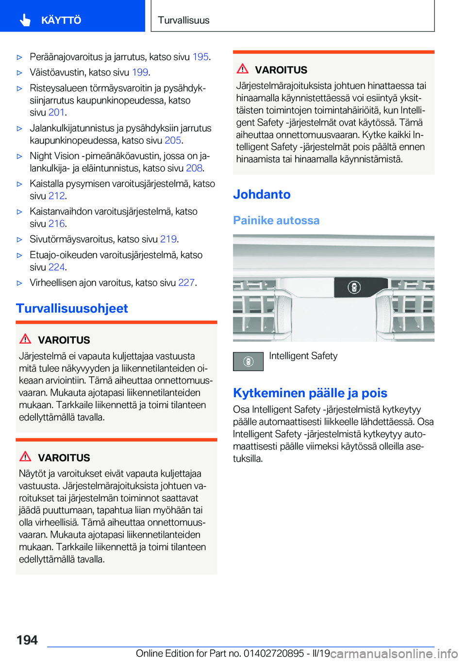 BMW X7 2019  Omistajan Käsikirja (in Finnish) 'x�P�e�r�