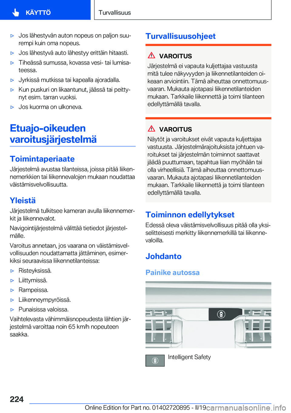 BMW X7 2019  Omistajan Käsikirja (in Finnish) 'x�J�o�s��l�